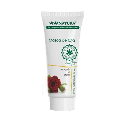 Masca de fata cu argila activa si trandafir, 75ml, VivaNatura