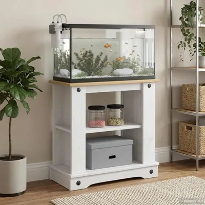 vidaXL Suport pentru acvariu CORONA Alb și maro 60 x 30 x 60 cm 150 kg