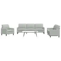 Gossi set de canapele cu perne, 4 piese, gri deschis, catifea