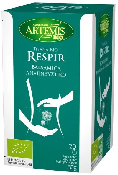 Ceai bio din plante pentru sistemul respirator Respir T, 20 pliculețe filtrante, Artemis Bio