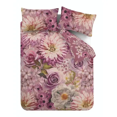 Lenjerie de pat roz pentru pat dublu, extinsă 230x220 cm Rosemoor Floral – RHS