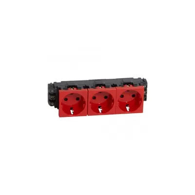 Priza Mosaic - 3 x 2P+E -pentru installation on capac flexibil DLP trunking -screw terminals -tamperproof