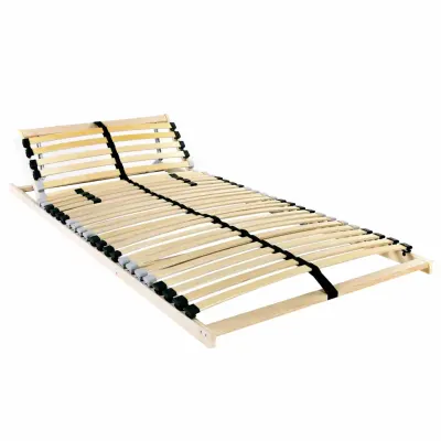 vidaXL Bază cu lamele Manual Maro 140 x 190 cm Lemn de fag masiv