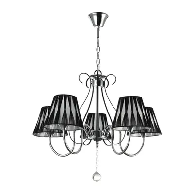 Candelabru York Crom+Negru+Alb 5xE27 60W