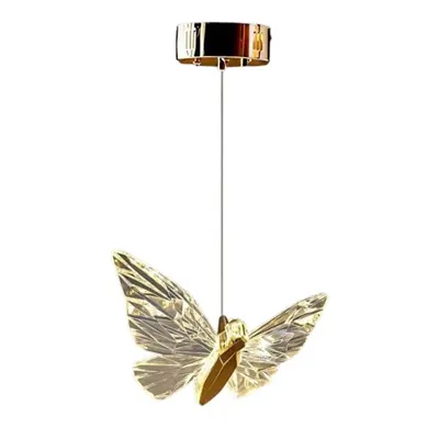 Lustră aurie LED din metal cu abajur din sticlă acrilică ø 20 cm Myrna – Opviq lights