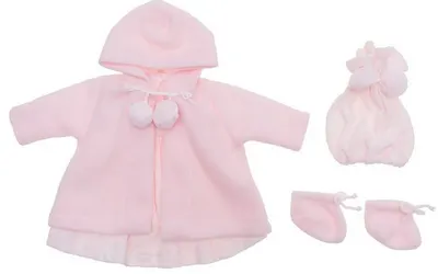 Haine pentru păpuși Asi Dolls - Lea, palton roz, pălărie și șosete, 46 cm