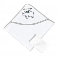 Set prosop cu capison si manusa de baie pentru copii BabyJem (Culoare: Gri)
