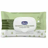 Servetele umede biodegradabile 60 buc, Chicco, 97% apa, Fara parfum, 0 luni+