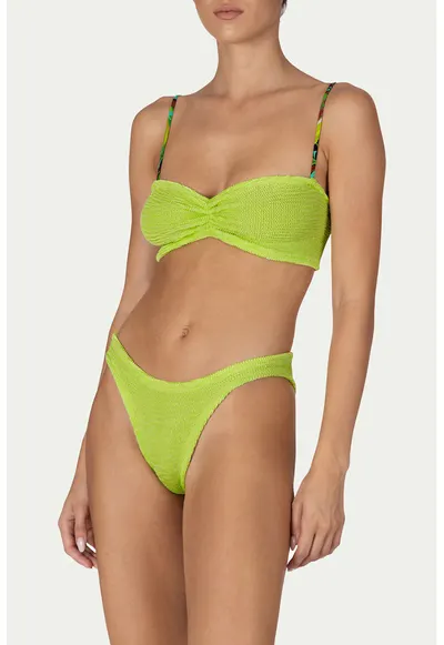 Costum de baie din doua piese cu aspect texturat - Verde pal
