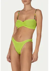Costum de baie din doua piese cu aspect texturat - Verde pal