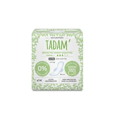 Absorbante BIO hipoalergenice Ultra Normal+, 14 bucati, Tadam