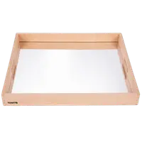 Tava mare din lemn cu oglinda acrilica, 500 x 435 x 50 mm, pentru activitati senzoriale