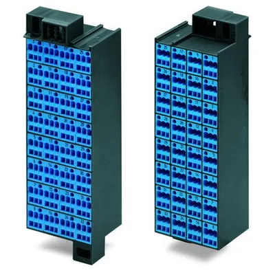 Matrix patchboard; 32-pole; Marking 1-32; suitable for Ex i applications; Color of modules: blue; Module marking, side 1 and 2 vertical; 1,50 mm²; dark gray