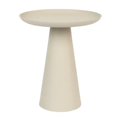 Măsuță auxiliară din aluminiu White Label Ringar, ø 39,5 cm, bej