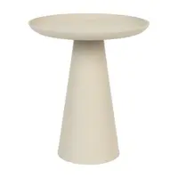 Măsuță auxiliară din aluminiu White Label Ringar, ø 39,5 cm, bej