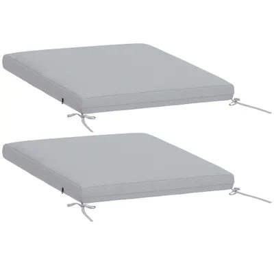 Outsunny Set de 2 perne pentru scaune de grădină, perne rotunde 50 x 50 cm, spumă cu densitate înaltă, antiderapante 50x50 cm gri | Aosom Romania