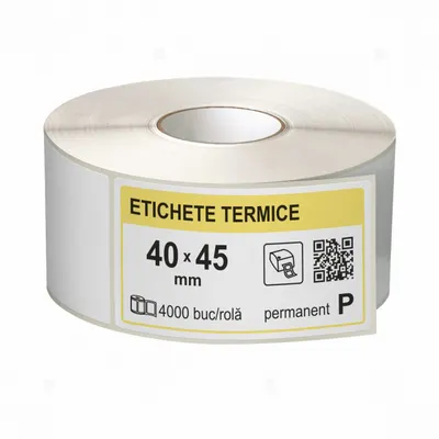 Role etichete termice autoadezive 40x45 mm, 4000 etichete rola