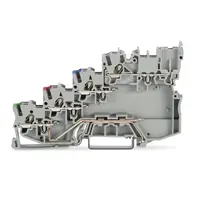 4-conductor sensor terminal block; for PNP (positive) switching sensors; with ground contact; 1 mm²; Push-in CAGE CLAMP®; 1,00 mm²; gray