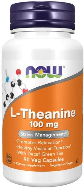 L-Theanine, 100 mg, 90 capsule, Now
