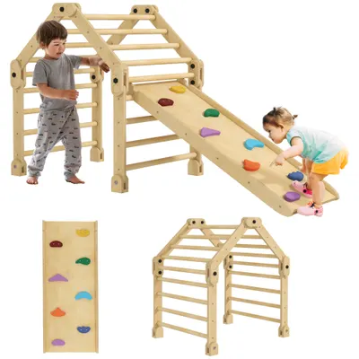 AIYAPLAY 3 în 1 Echelle d'escalade cu tobogan rampă, jucărie de cățărare pliabilă pentru copii 18-48 luni încărcare 50 Kg | Aosom Romania