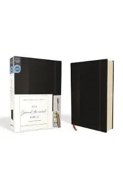 NIV, Journal the Word Bible, Hardcover, Black, Red Letter Edition, Comfort Print: Reflect, Take Notes, or Create Art Next to Your Favorite Verses