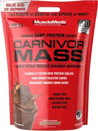 Carnivor Mass Beef Gainer, fudge de ciocolată, 4725 g, Muscle Meds