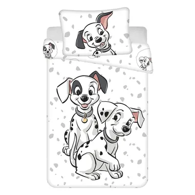 Lenjerie de pat pentru copii albă din bumbac pentru pătuț 100x135 cm 101 Dalmatians – Jerry Fabrics