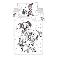 Lenjerie de pat pentru copii albă din bumbac pentru pătuț 100x135 cm 101 Dalmatians – Jerry Fabrics