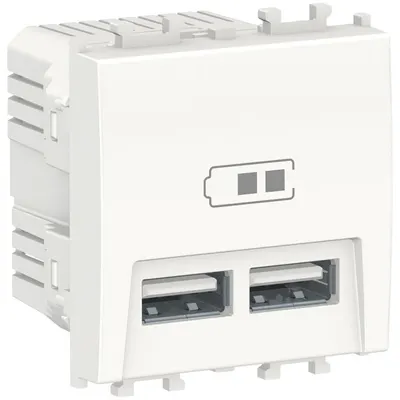 Priza dubla incarcare USB 2 module Schneider Easy Styl LMR9910001, alb