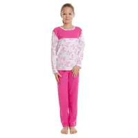 Pijama fete AI2502 ciclame/alb fluturi, Andana | marimea 32 (5/6 ani)