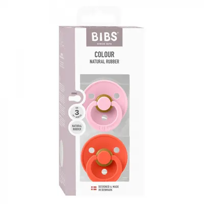 Set 2 suzete Bibs Colour Latex tetina rotunda 18 luni + Baby PinkTango