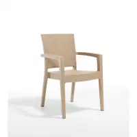Scaun de gradina PARIS, model ratan, cappuccino, 62x57x88cm