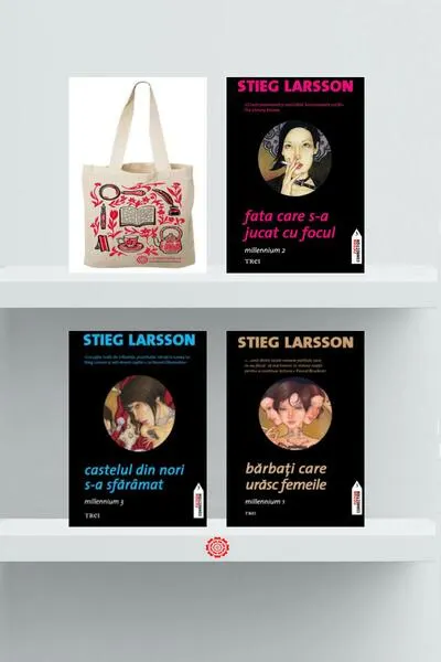 Pachet Stieg Larsson – Seria Millennium + Sacoșa Comorile cititorului - Paperback brosat - Stieg Larsson