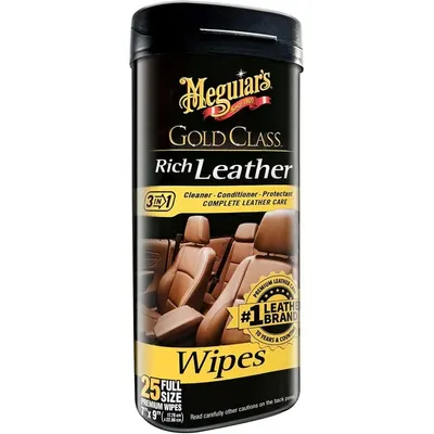 Servetele Intretinere Piele Meguiar s Rich Leather Wipes 25 Buc G10900MG