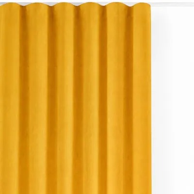 Draperie galben-muștar dimout (semi-opacă) din catifea 200x270 cm Velto – Filumi