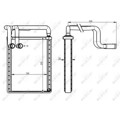 Schimbator caldura, incalzire habitaclu NRF 54336