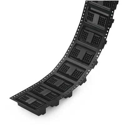 THR male header, 2-row; 0.8 x 0.8 mm solder pin; straight; 100% protected against mismating; in tape-and-reel packaging; Pin spacing 3.5 mm; 2 x 18-pole; black