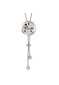 Medalion Aromaterapie - tip difuzor pentru uleiuri esentiale - model Mom - cu Lant Snake din Otel Inoxidabil - 52.5 - Argintiu