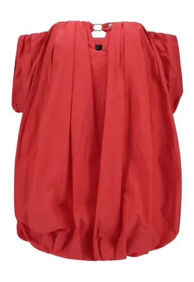 Rochie scurta - Bumbac - Rosu -