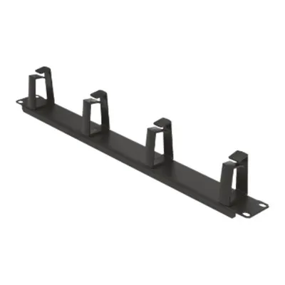 19'' Cable Management Panel - With 4 Rings - 1u - Black