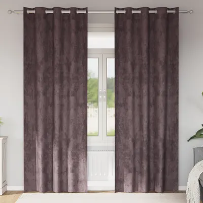 Gossi draperii din catifea 2 buc cu ochiuri maro 260x140 cm
