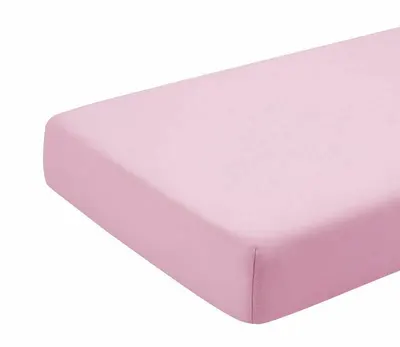 Cearceaf roz KidsDecor cu elastic din bumbac 60 x 85 cm