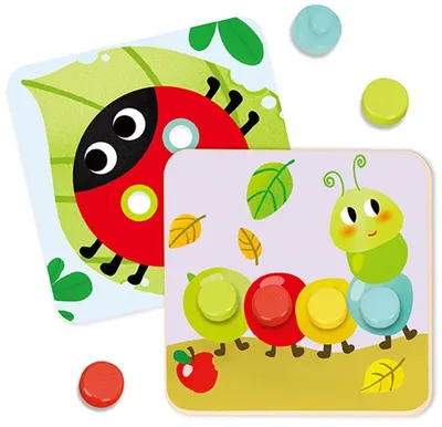 Mozaic din lemn pentru bebelusi Tooky Toy - Flori din gradina