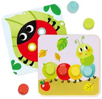 Mozaic din lemn pentru bebelusi Tooky Toy - Flori din gradina