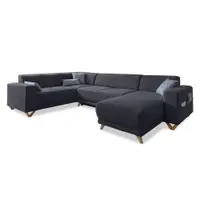 Colțar gri antracit extensibil/cu spațiu de depozitare (cu colț pe partea stângă/în formă de "U") Classy Sophie – Miuform