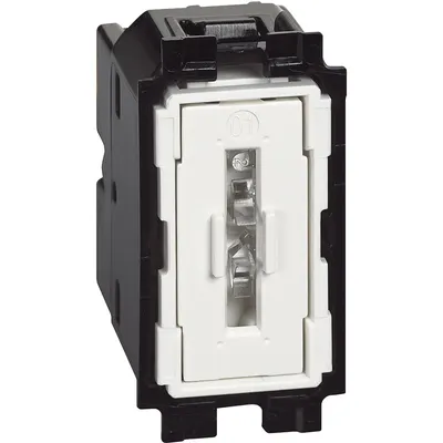 Intrerupator cu revenire 10A iluminabil 1 modul Bticino Living Now K4005, alb, negru