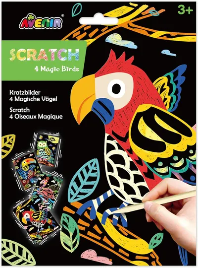 Scratch desene Avenir - Păsări, 4 buc.