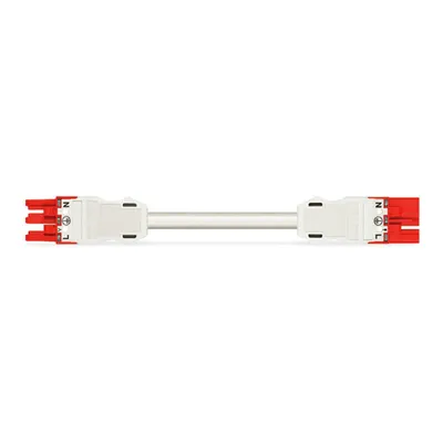 pre-assembled interconnecting cable; Eca; Socket/plug; 3-pole; Cod. P; H05VV-F 3G 2.5 mm²; 1 m; 2,50 mm²; red