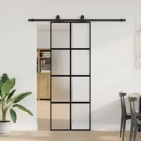 Gossi usa glisanta cu set feronerie neagra 76x205cm sticla securizata