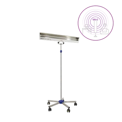 Dispozitiv de dezinfectie cu lumina ultravioleta UV-C (lampa UV-C) LBA 30W, cu montare pe stativ mobil